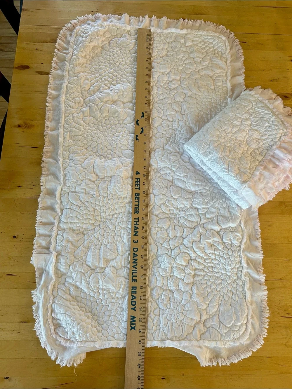 HORIMOTE HOME Light Pink King Quilt Pillow Shams Ruffle Fringe Set of 2 Pastel